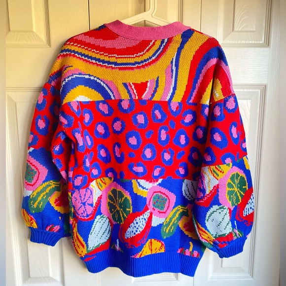 New Farm Rio Mixed Prints Cotton Knit Cardigan - Picture 9 of 13